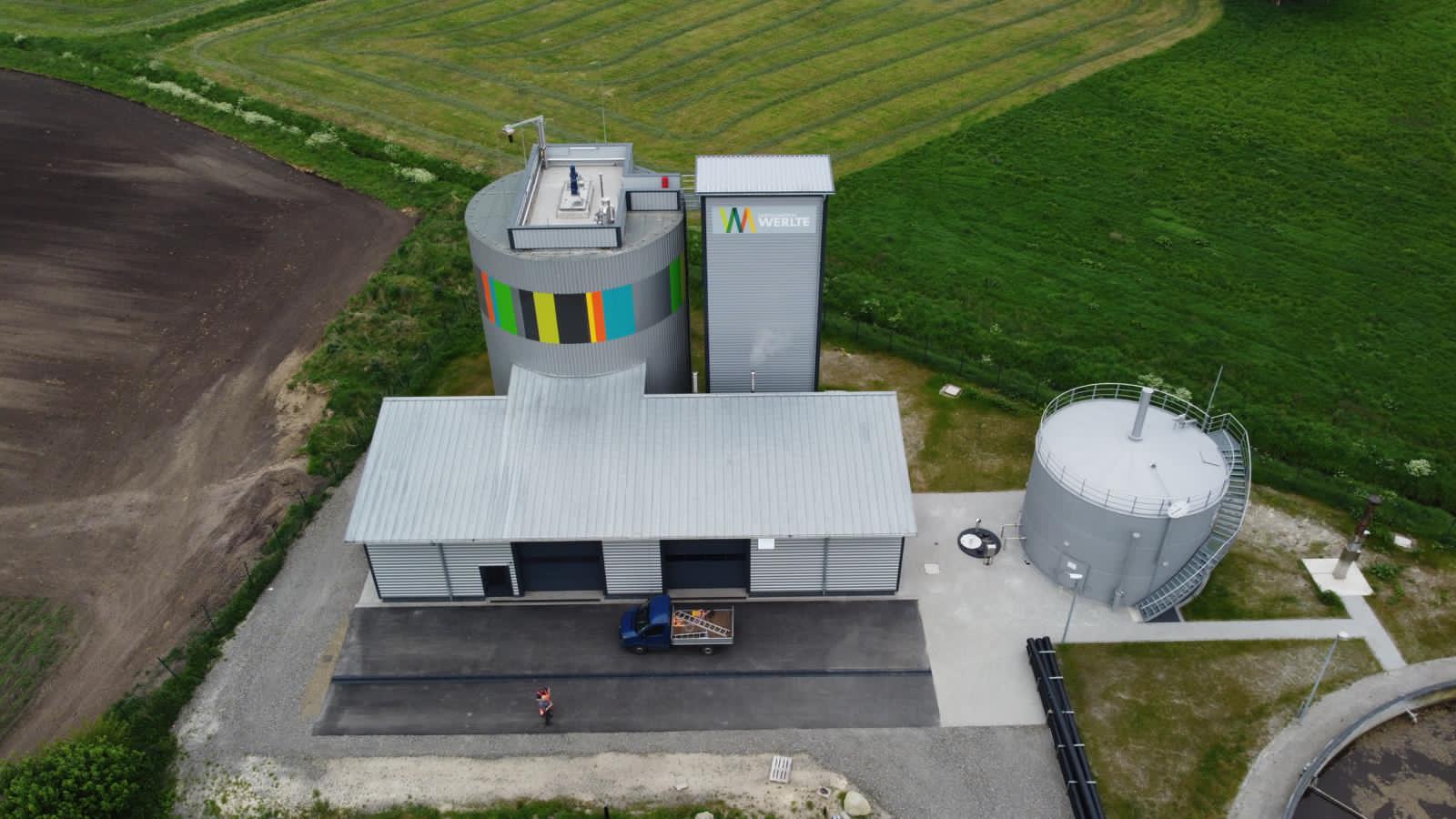 Luftbild der Kläranlage Werlte