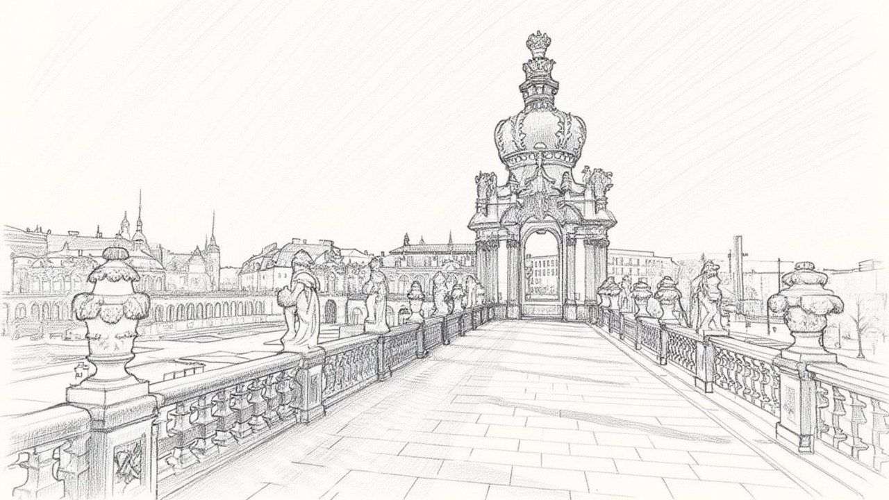 Skizze des Wahrzeichens von Dresden