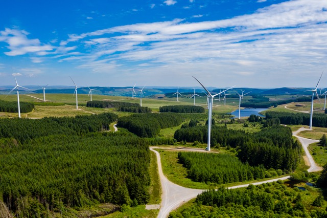 Bild von Onshore-Windkrafträdern