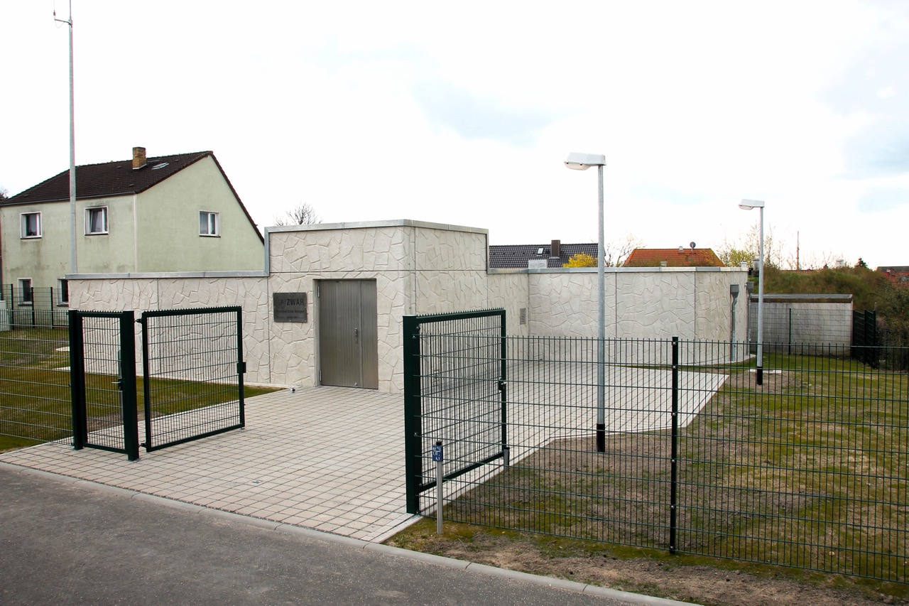 Ansicht des Geländes des Reinwasserbehaelters