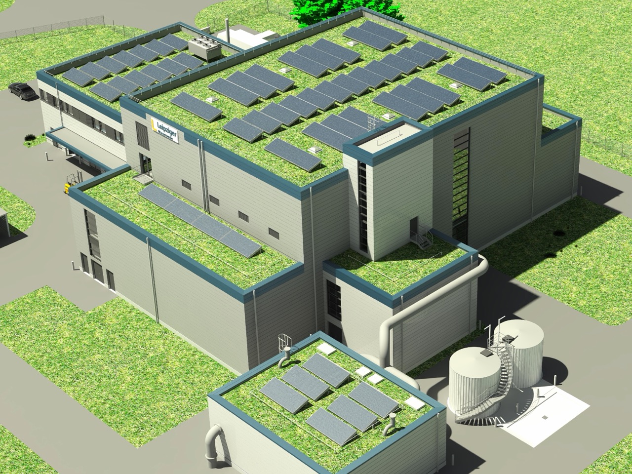 Rendering des Wasserwerks in Naunhof